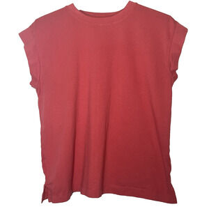 A New Day Cranberry Cap Sleeve Scoop Neck Supima Cotton T-Shirt Size S